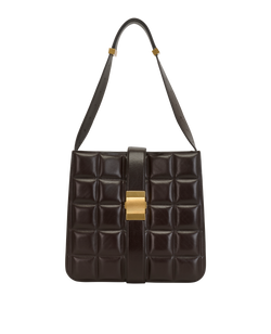 The Padded Marie Shoulder Bag, Leather, Brown, NFC, DB, 3*